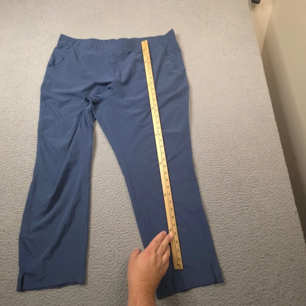 Eddie Bauer Pants Womens XXL Blue Hiking‎ Travel Elastic Waist 42 Straight Leg